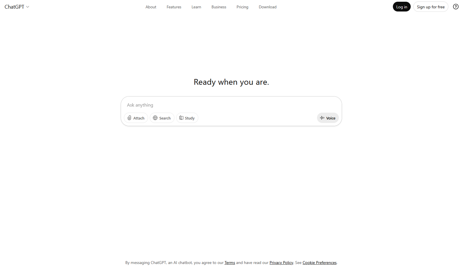 ChatGPT interface Screenshot